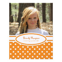 Orange and White Polka Dot Party Invitation invitations