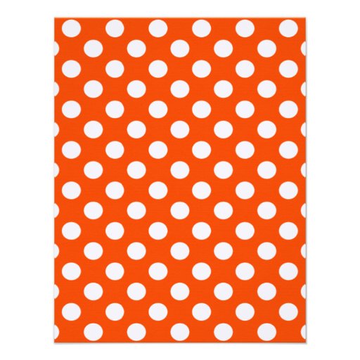 Orange and White Polka Dot Reception Dinner Menu Announcement