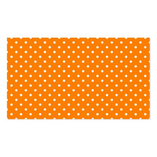 Orange and White Polka Dots Business Card Templates (front side)