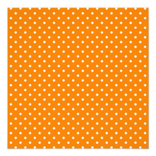 Orange and White Polka Dots Personalized Invites