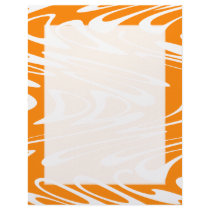 Orange and White Retro Pattern. Custom Letterhead