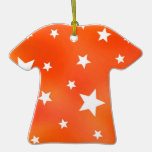 Orange and White Star Pattern Ornament