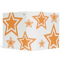 Orange And White Stars 2" Binder by nottynotebooks Orange And White Stars 2" Binder