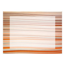 Orange and white stripe design wavy custom invitations