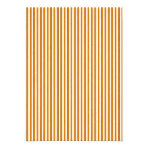 Orange and White Striped Pattern Personalized Invites
