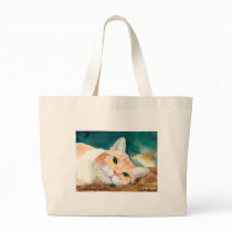 Orange and White Tabby Cat Bag by arthelpinganimals Orange and White Tabby Cat Bag
