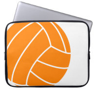 Orange and White Volleyball Laptop Sleeves