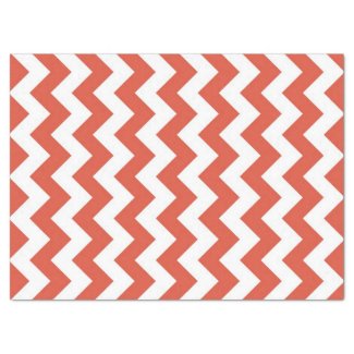 Orange and White Zigzag Tissue Paper
