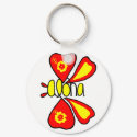 Orange and yellow butterfly key chain keychains