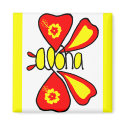 Orange and yellow butterfly magnet