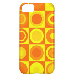 Orange and Yellow Circle Square Pattern Gifts Case For iPhone 5C