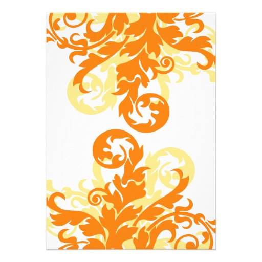 Orange and Yellow Flourish Autumn Rehearsal Dinner Announcement