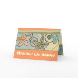 Orange and Yellow Hawaiian Happy Birthday Card