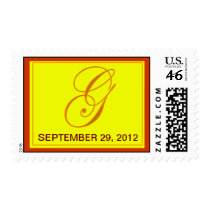 Orange and Yellow Monogram G Stamps