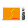 Orange and Yellow Monogram G Postage