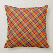 Orange and Yellow Plaid Pillow pillows