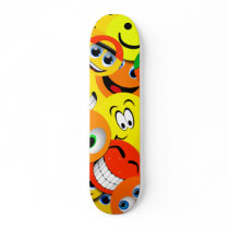 ORANGE AND YELLOW SMILEY FACES COLLAGE SKATEBOARD