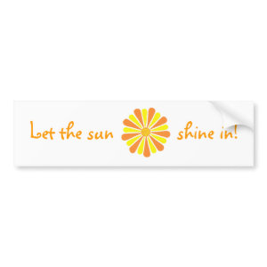 Orange and yellow sunshine energy burst stickers bumpersticker