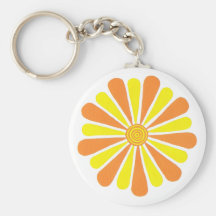 Orange and yellow sunshine flower keychains