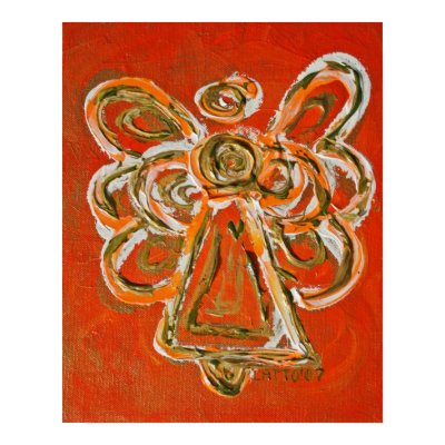 Orange Angel Poster Print by donnabellasangels
