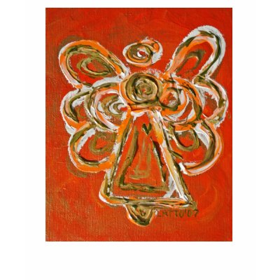Orange Angel T-shirt (Image on Back) by donnabellasangels
