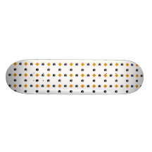 Orange Argyle Paw Prints Skate Board Deck
