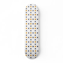Orange Argyle Paw Prints Skate Board Deck