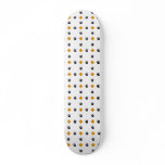 Orange Argyle Paw Prints Skate Board Deck