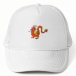 Orange asian dragon hats