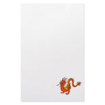 Orange asian dragon personalized stationery