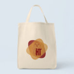 Orange Atomic Fisty Grocery Tote bags