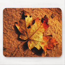 Orange Autumn Leaf Mousepad