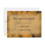 Orange Autumn Pumpkins Wedding RSVP Response Card