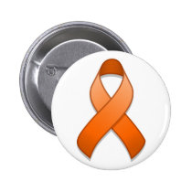 Orange Awareness Ribbon Button buttons