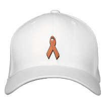 orange awareness ribbon embroidered hats