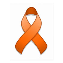 Orange Awareness Ribbon Postcard postcards
