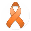Orange Awareness Ribbon Round Sticker