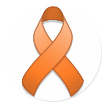 Orange Awareness Ribbon Round Sticker stickers