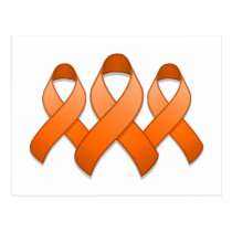 Orange Awareness Ribbon Trio Postcard postcards