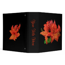 Orange Azalea Blossoms Vinyl Binder
