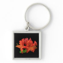 Orange Azalea Blossoms Key Chain