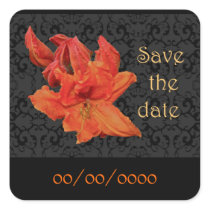 Orange Azalea Blossoms Square Sticker