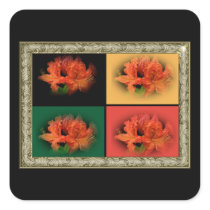 Orange Azaleas Square Stickers