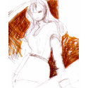 orange background fashion illustration t-shirt