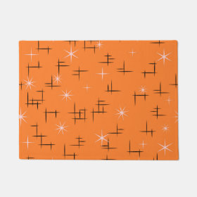 Orange Background Retro Pattern Doormat