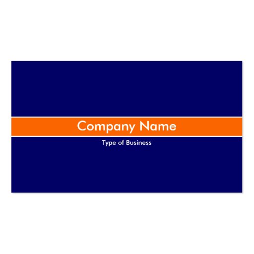 Orange Band - Dark Blue Business Card (front side)