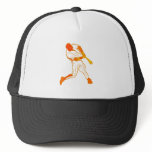 Orange baseball logo mesh hat