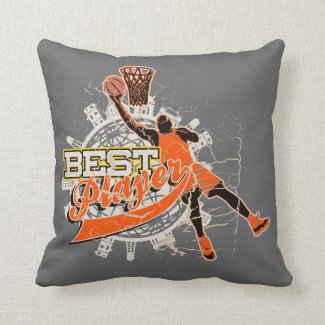 Orange Basketball American MOJO Pillow