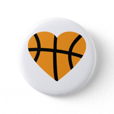 basketball ball outline. Orange Basketball Ball Heart Love Pin by Tomaniac