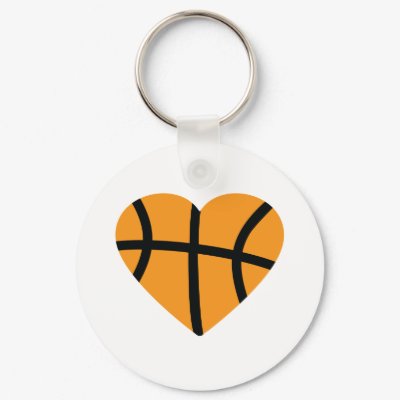 Orange Basketball Ball Heart Love Key Chains by Tomaniac